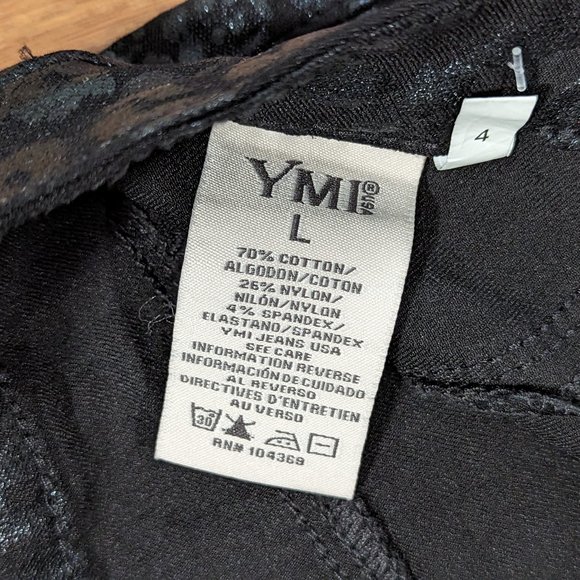 YMI Hide Your Muffin Top Skinny High Rise Black Cheetah Pants Stretchy - Picture 7 of 13